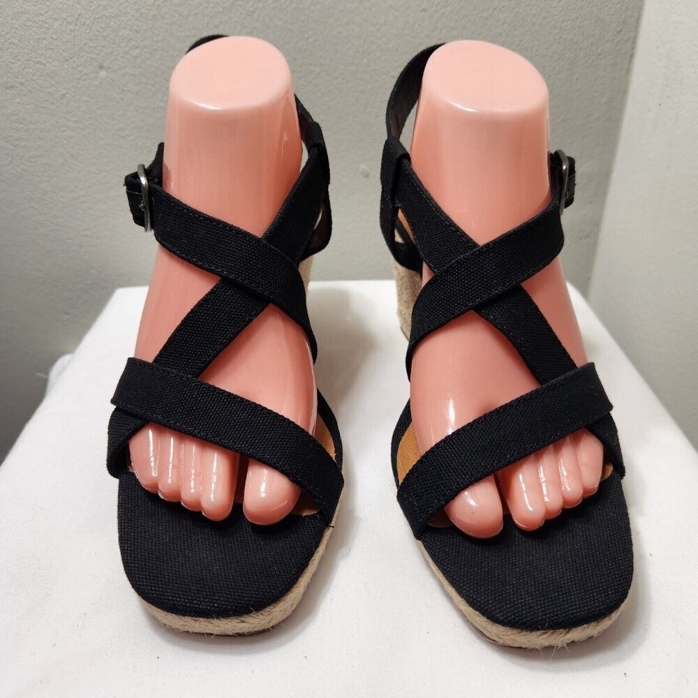 Lucky Brand Wedges Women Mytila Espadrille Wedge Sandals  Size 9.5 M Black 5 - Picture 6 of 11